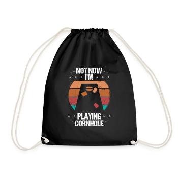Cornhole Player Not now at Tosser Cornhole TeamCo - Drawstring Bag - black - Front