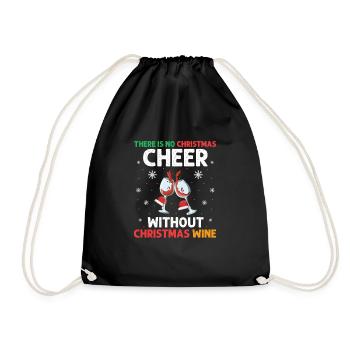 There Is No Christmas Cheer Without Christmas Wine - Drawstring Bag - black - Front