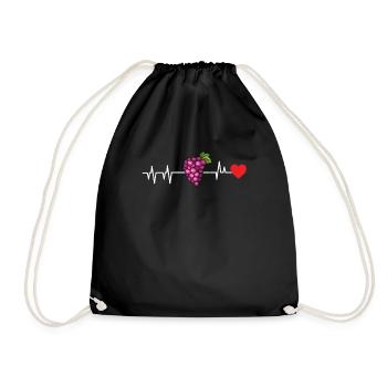 Traube Trauben Wein Geschenk - Turnbeutel - Schwarz - Vorne