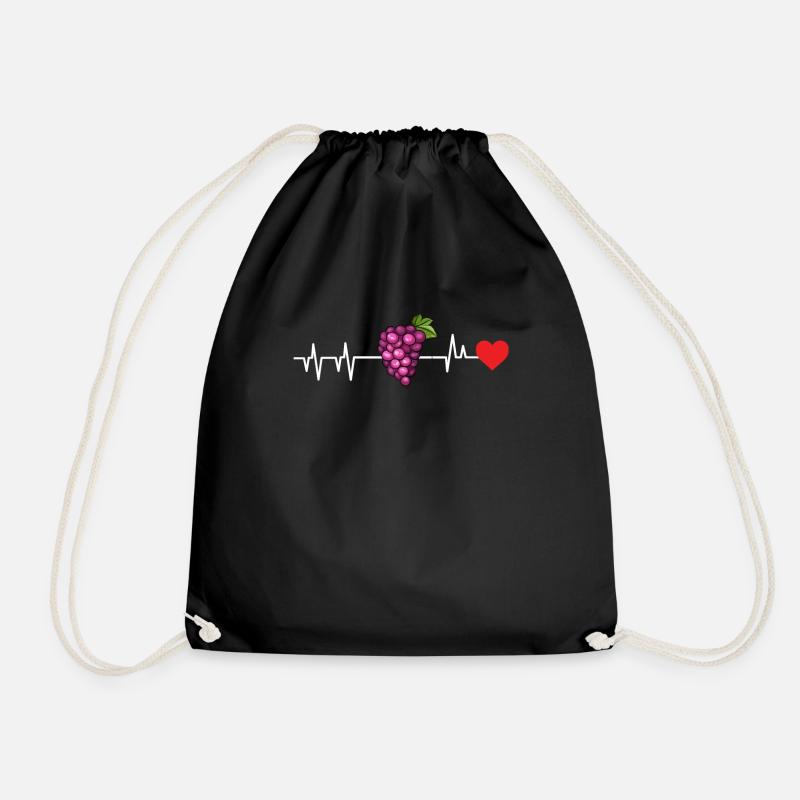 Grape Grapes Wine Gift - Drawstring Bag - black