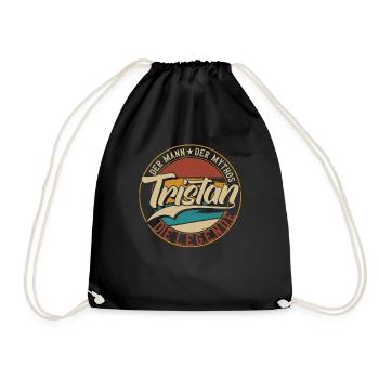 Tristan Der Mann der Mythos die Legende Geschenk - Turnbeutel - Schwarz - Vorne