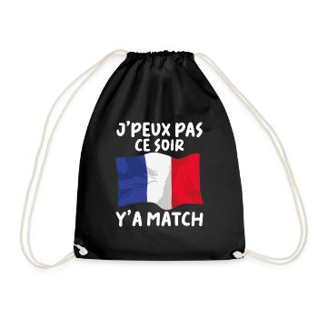 J'peux Pas Match Cadeau Drapeau France Supporter - Sac de sport léger - noir - Devant