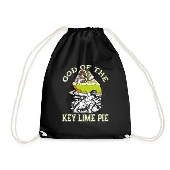 Funny Lemon Cake Design - Drawstring Bag - black - Front