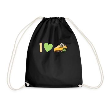 Funny I Love Lemon Cake Design - Drawstring Bag - black - Front