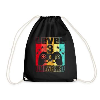 3 years birthday shirt Gamer 3. - Drawstring Bag - black - Front