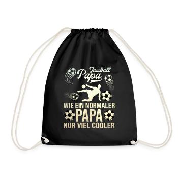 Fussballer Fussball Papa Vater Vatertag - Turnbeutel - Schwarz - Vorne