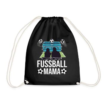 Fussballer Fussball Mama Mutter Fußball - Turnbeutel - Schwarz - Vorne