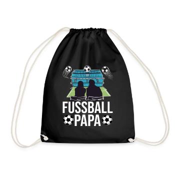 Fussballer Fussball Papa Vater Vatertag - Turnbeutel - Schwarz - Vorne