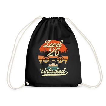 Level 26 Unlocked Männer Gamer 26 Geburtstag Gamer - Turnbeutel - Schwarz - Vorne