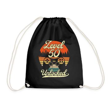 Niveau 50 Hommes Débloqués Gamer 50 Birthday Gamer - Sac de sport léger - noir - Devant