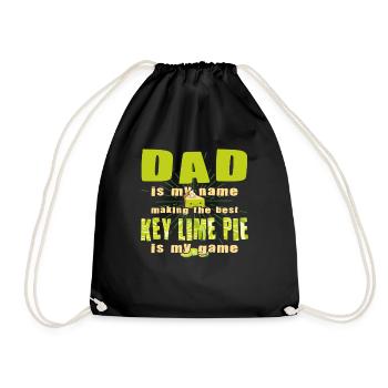 Funny Dad Lemon Cake Design - Drawstring Bag - black - Front
