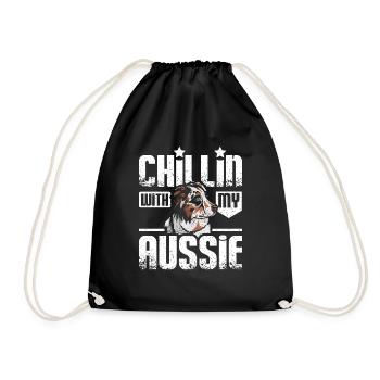 Chillin avec mon australien - Sac de sport léger - noir - Devant