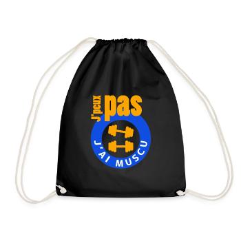 J'peux pas j'ai muscu, couleurs! - Sac de sport léger - noir - Devant