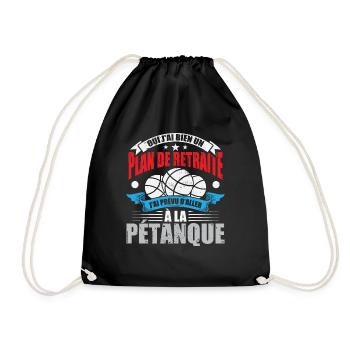 Plan De Retraite Pétanque - Sac de sport léger - noir - Devant