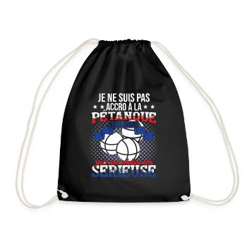 Pétanque Boccia Bouliste Boule Humour - Sac de sport léger - noir - Devant