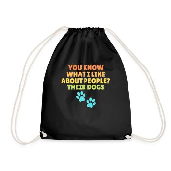 Humorous Loving Other's Doggos Devotee Sarcastic - Drawstring Bag - black - Front