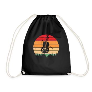 Violine Musik Geige Violinspieler Musikerin - Turnbeutel - Schwarz - Vorne