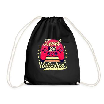 Niveau 24 Hommes débloqués Gamer Birthday Level - Sac de sport léger - noir - Devant
