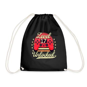 Level 17 Unlocked Teen Video Gamer 17. - Drawstring Bag - black - Front