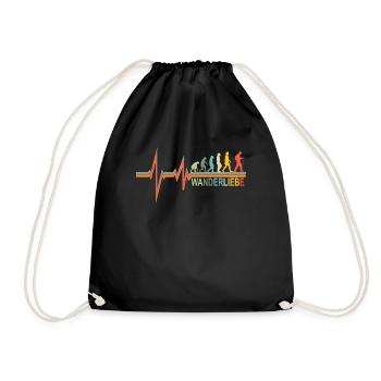 Hiking accessories hiker motif - Drawstring Bag - black - Front