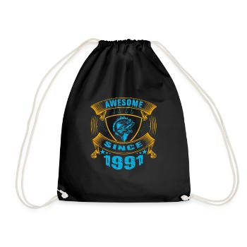Génial depuis 1991. Angel, l’anniversaire d’un pêcheur - Sac de sport léger - noir - Devant
