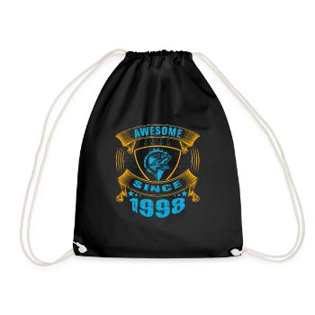 Awesome since 1998. Angel, Angler Geburtstag - Turnbeutel - Schwarz - Vorne