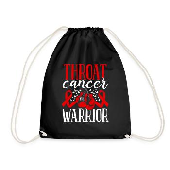 Throat Cancer Awareness Ribbon Gloves Warrior - Turnbeutel - Schwarz - Vorne