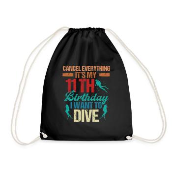 11 ans Plongeur Plongée Idée d’anniversaire Snorkeling - Sac de sport léger - noir - Devant