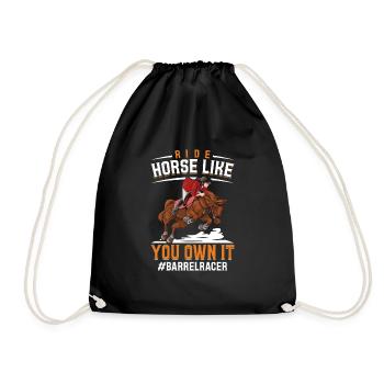 Ride as you own it - Barrel - Drawstring Bag - black - Front