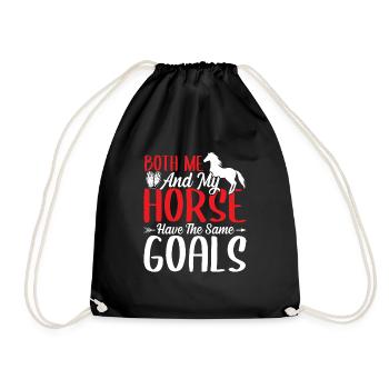 Both I and my horse have the same - Drawstring Bag - black - Front