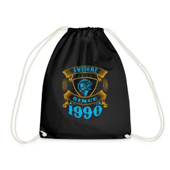 Génial depuis 1990. Angel, l’anniversaire du pêcheur - Sac de sport léger - noir - Devant