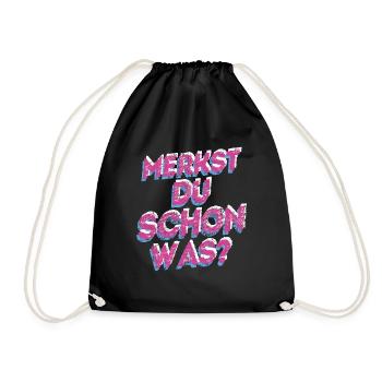 Merkst Du Schon Was - Festival Musik Geschenk Tech - Turnbeutel - Schwarz - Vorne