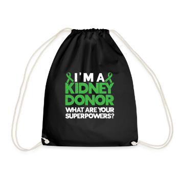 Kidney donor - Drawstring Bag - black - Front