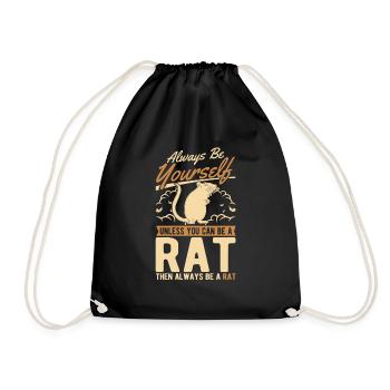 Rat Gift Domestic Rat Rat Owner - Drawstring Bag - black - Front