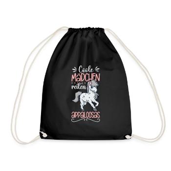 Coole Mädchen reiten Appaloosa - Turnbeutel - Schwarz - Vorne