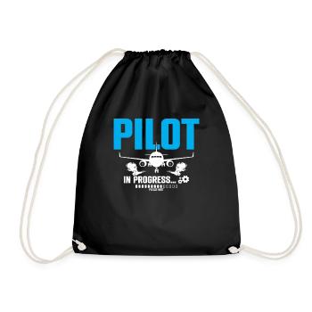 Pilot In Progress Please Wait Loading Plane - Turnbeutel - Schwarz - Vorne