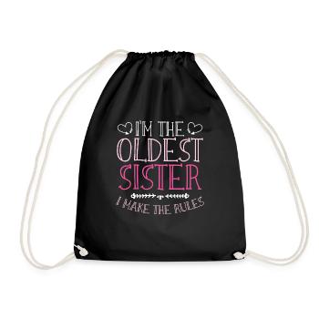 In The Oldest Sister I Make The Rules siblings - Drawstring Bag - black - Front