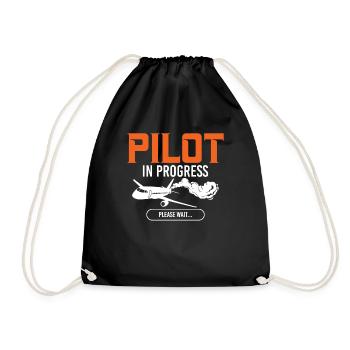 Pilot In Progress Please Wait Loading Plane - Turnbeutel - Schwarz - Vorne