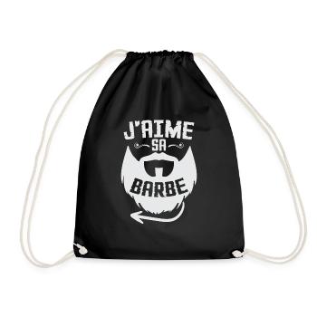 J'aime sa barbe - Sac de sport léger - noir - Devant