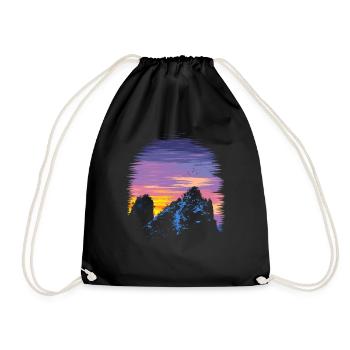 Sunrise in the mountains - Drawstring Bag - black - Front