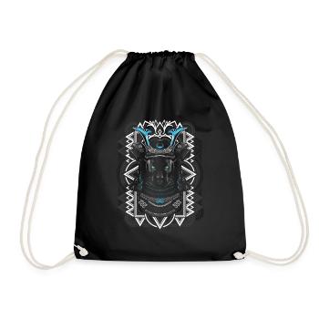 Bête féline masque de samouraï - Sac de sport léger - noir - Devant