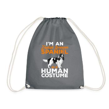 English Springer Spaniel Dog - Drawstring Bag - grey - Front
