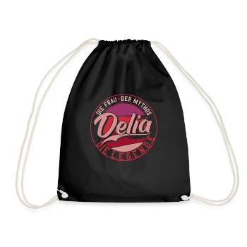 Die frau der Mythos die Legende Delia - Turnbeutel - Schwarz - Vorne