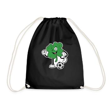 Football Clover Lucky Clover Irish St. Patrick - Drawstring Bag - black - Front