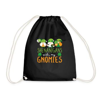 Shenanigans with my gnomes St. Patrick's Day - Drawstring Bag - black - Front