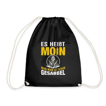 Moin Nordsee Wattenmeer Geschenk - Turnbeutel - Schwarz - Vorne