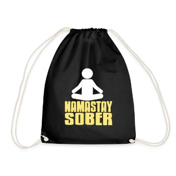 Namastay Sober Retro Funny Yoga Designs - Turnbeutel - Schwarz - Vorne