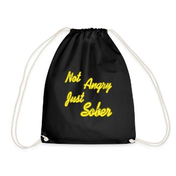 Not Angry Just Sober Retro Neon Sobriety T-Shirt - Turnbeutel - Schwarz - Vorne