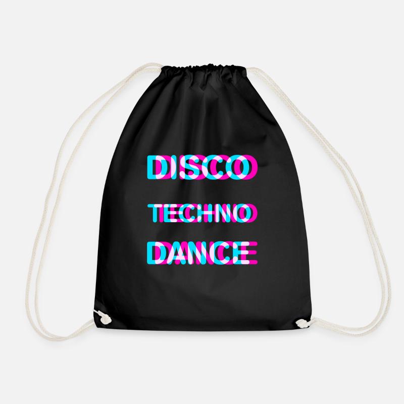 Dance disco techno - Drawstring Bag - black