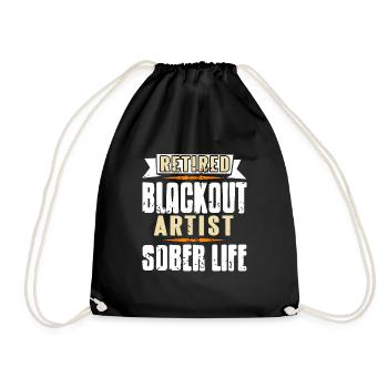 Retired Blackout Artist Sober Life Retro Designs - Drawstring Bag - black - Front